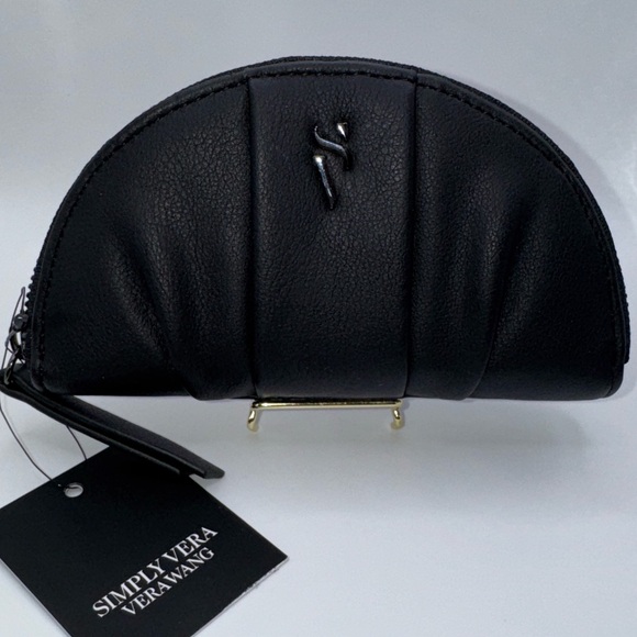 Simply Vera Vera Wang Handbags - Simply Vera Vera Wang Black Pleated Half Moon Wallet